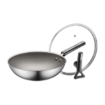 Supor wok non-stick wok titanium wok truly uncoated non-stick stainless steel wok universal for gas stoves