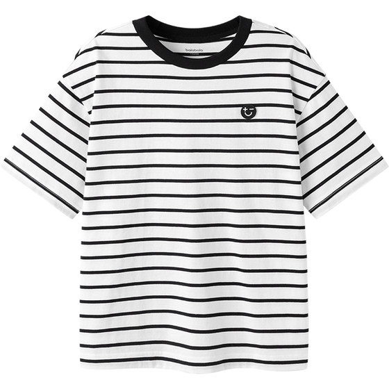 Balabala children's short-sleeved T-shirt for boys and girls striped cotton tops for summer clothes new children's clothing big children's parent-child
Balabala children's short-sleeved T-shirt for boys and girls striped cotton tops for summer clothes new children's clothing big children's parent-child