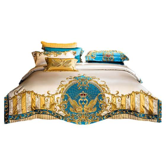 All cotton European bedding four and six pieces set pure cotton classical embroidered bed sheet quilt cover 1.8 bed ten pieces set
All cotton European bedding four and six pieces set pure cotton classical embroidered bed sheet quilt cover 1.8 bed ten pieces set