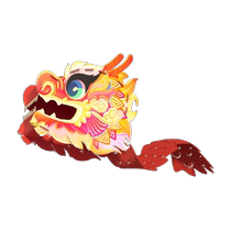 Kaleyou Guochao Paper Handmade Chinese Dragon Head Gift Headwear Hat Year of the Dragon Childrens Decorative Handmade Materials Gift Box
