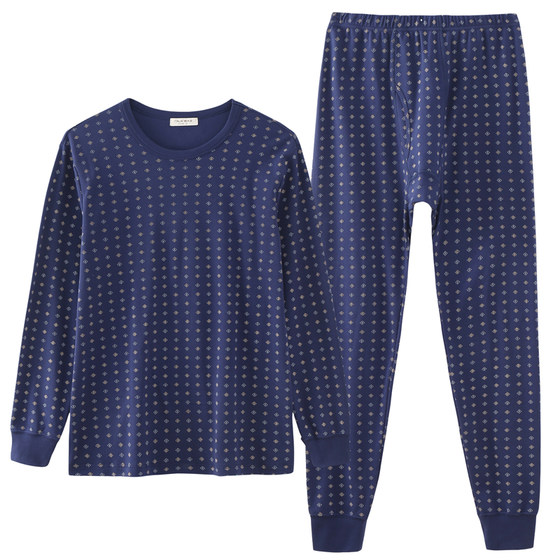 Specialty Italian La Lai warm underwear thin men's long -sleeved printed cotton autumn winter cotton sweater autumn pants suit Specialty Italian La Lai warm underwear thin men's long -sleeved printed cotton autumn winter cotton sweater autumn pants suit