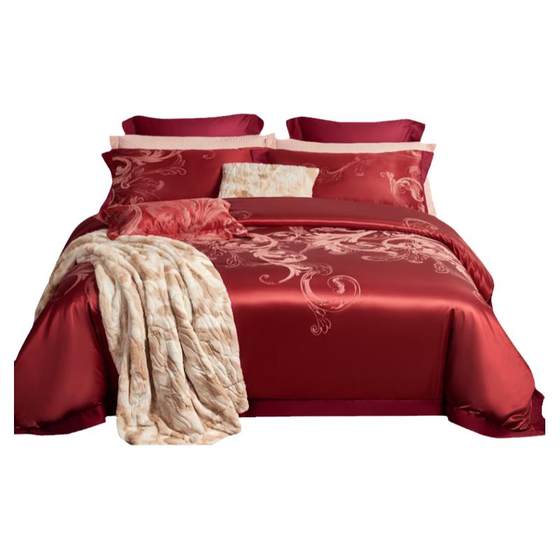 6A grade mulberry silk silk cotton wedding four-piece set American wedding six-piece set burgundy bedding multi-piece set
6A grade mulberry silk silk cotton wedding four-piece set American wedding six-piece set burgundy bedding multi-piece set