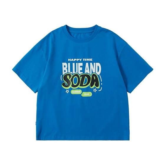 Blue Soda 25-year summer new boy solid color letter printed T-shirt antibacterial cool parent-child short sleeve
Blue Soda 25-year summer new boy solid color letter printed T-shirt antibacterial cool parent-child short sleeve