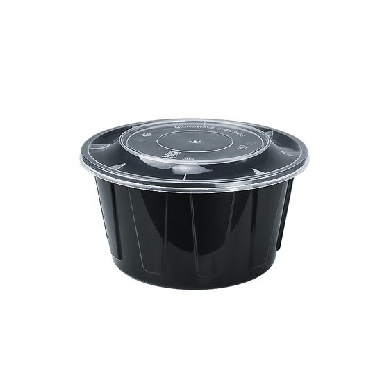 900ml American round packaging box, disposable takeout box, commercial thickened black lunch box with lid, plastic bowl 900ml American round packaging box, disposable takeout box, commercial thickened black lunch box with lid, plastic bowl