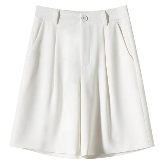 Professional commuter suit shorts for women 2025 new summer high waist A-line loose wide-leg pants white five-point pants
Professional commuter suit shorts for women 2025 new summer high waist A-line loose wide-leg pants white five-point pants