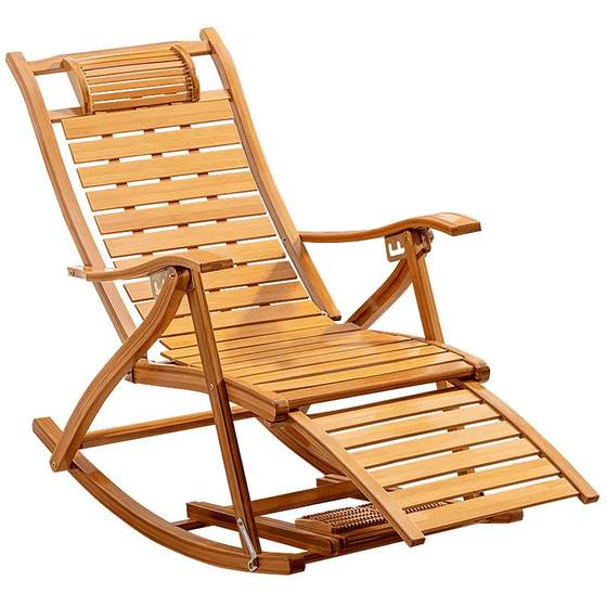 Rocking chair lounge chair folding rattan folding vine chair, elderly, special person, Xiaoyao Bamboo Chair backbone balcony home leisure Rocking chair lounge chair folding rattan folding vine chair, elderly, special person, Xiaoyao Bamboo Chair backbone balcony home leisure
