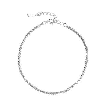 2024 ເງິນທີ່ແຕກຫັກໃຫມ່ 925 sterling silver anklet ຂອງແມ່ຍິງແບບງ່າຍດາຍແສງສະຫວ່າງແບບຟຸ່ມເຟືອຍສູງທີ່ສຸດ niche ການອອກແບບຕ່ອງໂສ້ຂໍ້ຕີນ