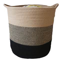 Exported to Japan cotton rope dirty clothes basket large bedroom retro splicing cotton thread woven dirty clothes toy storage basket bucket