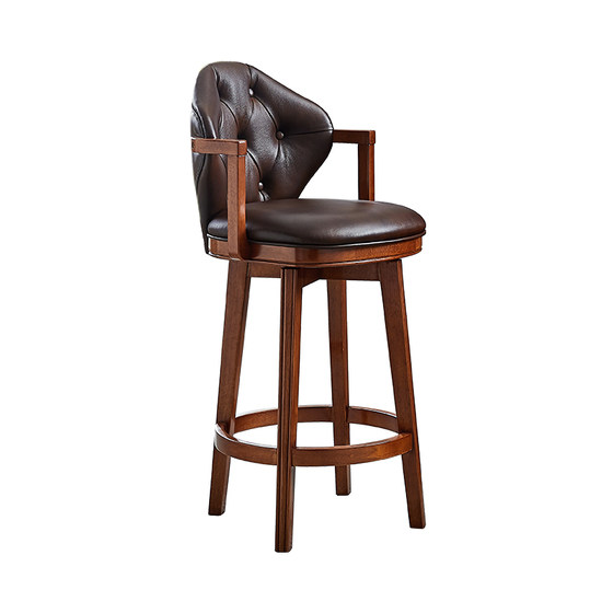 American leather backrest high bar chair household high chair rotating bar chair island chair coffee shop solid wood bar chair
American leather backrest high bar chair household high chair rotating bar chair island chair coffee shop solid wood bar chair
