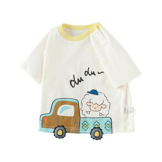Balabala baby short-sleeved T-shirt for girls pure cotton bottoming shirt baby quick-drying top summer new children's clothing trend Balabala baby short-sleeved T-shirt for girls pure cotton bottoming shirt baby quick-drying top summer new children's clothing trend
