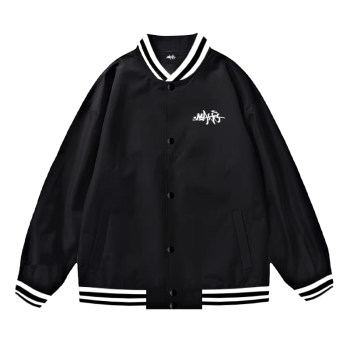 Makemore 24SS Satin American Baseball Jacket Men's Heavy Embroidered Top Casual Loose Couple Jacket