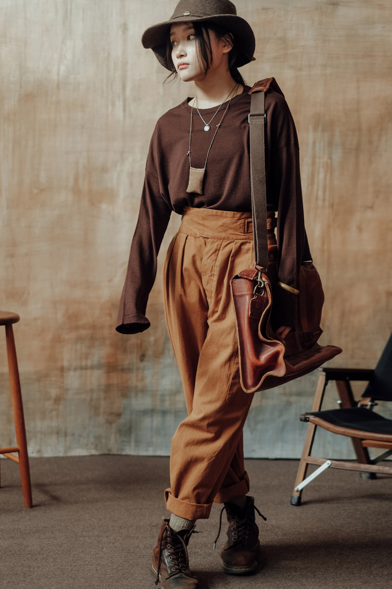 南山草木染「小岛」oversize 水溶羊毛圆领打底针织衫 YK01