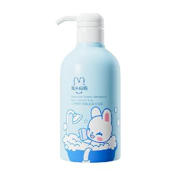 ຢ່າງເປັນທາງການ Rabbit Head Mom Children's Shower Gel Shampoo Two-in-One Baby Shower Gel 500g Peach Leaf Essence