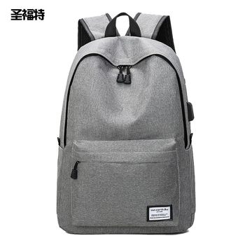 New casual students schoolbag men canvas simple backpack Korean versatility travel large capacity high school students shoulders