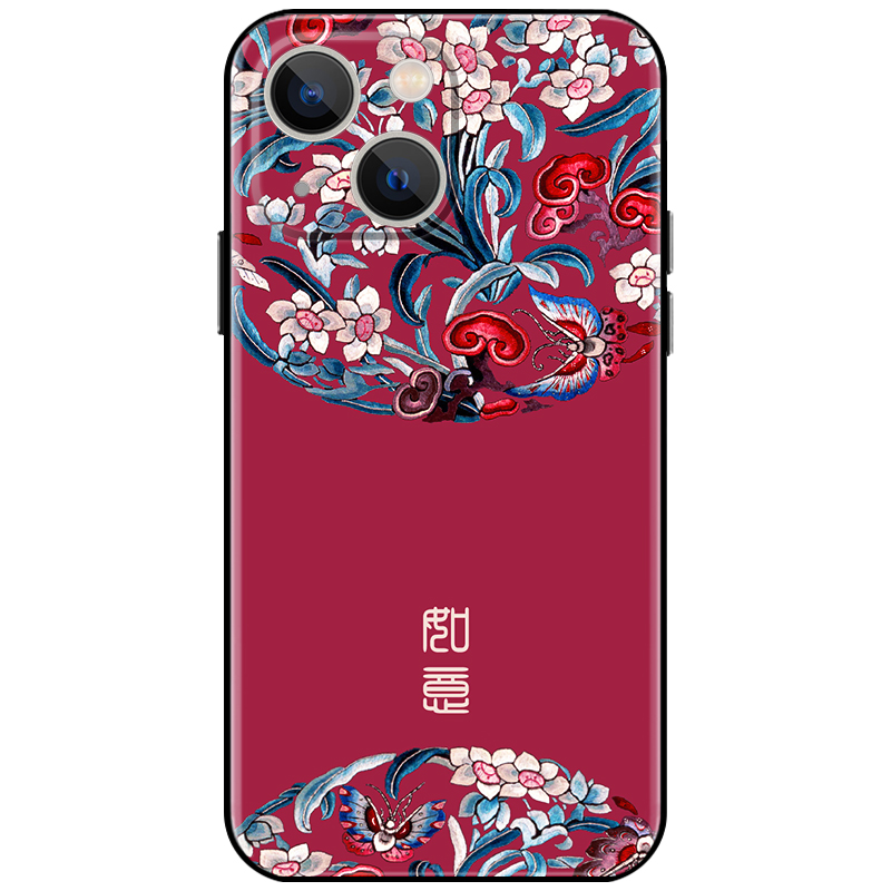 故宫花纹iphone13 pro max苹果12手机壳11红色xs硅胶软xr国潮女款
