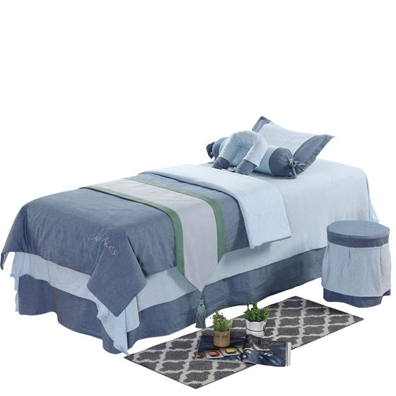 Beauty bed cover four -piece high -end cotton and linen minimalist Nordic luxury beauty salon all cotton four -piece set is custom LOG Beauty bed cover four -piece high -end cotton and linen minimalist Nordic luxury beauty salon all cotton four -piece set is custom LOG