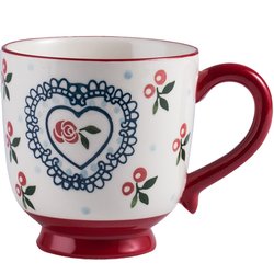 Retro hand-painted cherry household ceramic mug large capacity office coffee cup creative couple cup milk tea cup