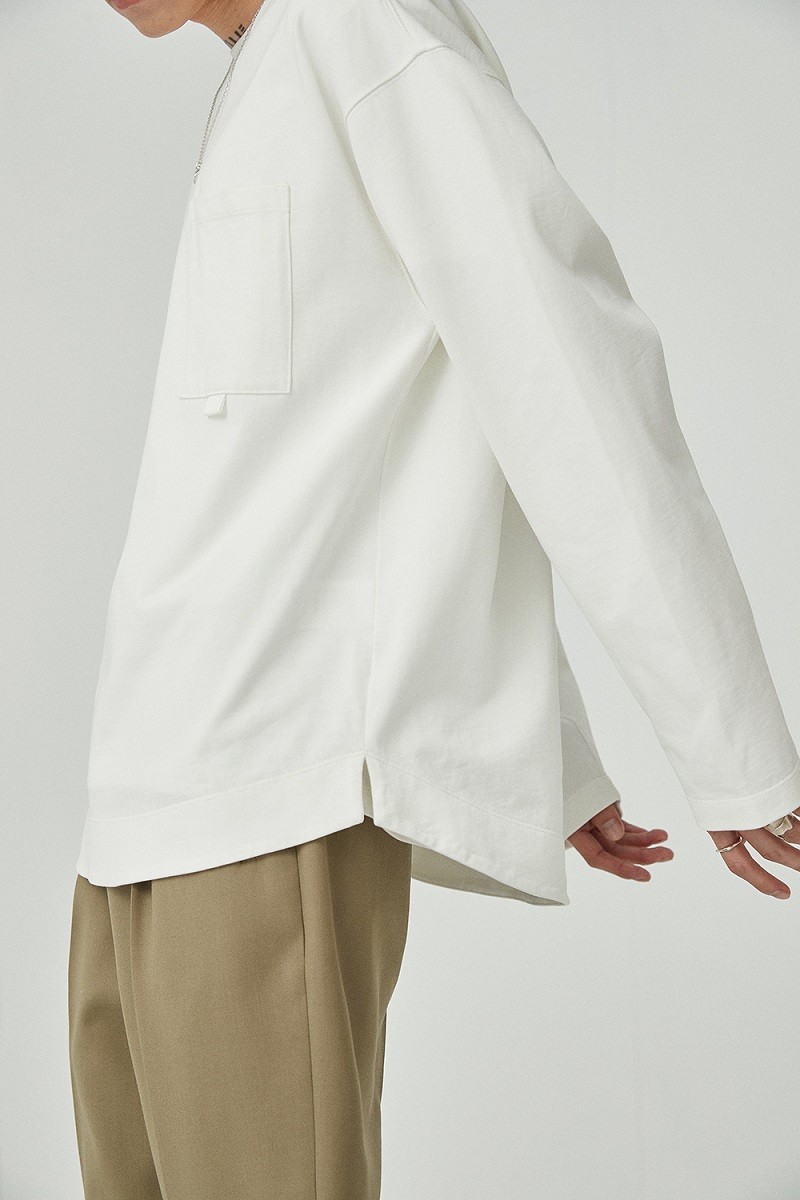 【NANS】织带挂袢口袋圆领紧密纺基础长袖TEE / LONG-SLEEVED TEE