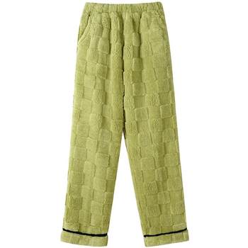 ຊຸດນອນ velvet Coral ສໍາລັບແມ່ຍິງ, ລະດູຫນາວ velvet trousers ຫນາ, pants flannel ອົບອຸ່ນ, pajamas, ດູໃບໄມ້ລົ່ນແລະລະດູຫນາວວ່າງ