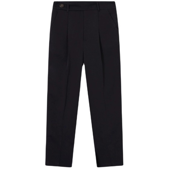 TKY SHOP double-breasted black straight-leg pants Spring new fashionable and versatile commuter casual pants make you look slim and simple TKY SHOP double-breasted black straight-leg pants Spring new fashionable and versatile commuter casual pants make you look slim and simple