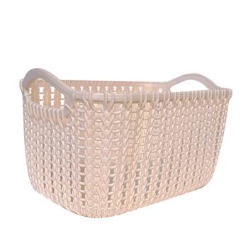 imitation rattan Korean version ins storage basket desktop ເຄື່ອງສໍາອາງ storage box plastic basket snack basket ຕູ້ເກັບມ້ຽນອື່ນໆ