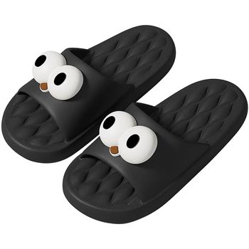 Sun Moon Orchid ຄູ່ຜົວເມຍມາໃຫມ່ in trendy soft bottom slippers for men and women cute heat transfer non-slip outdoor slippers