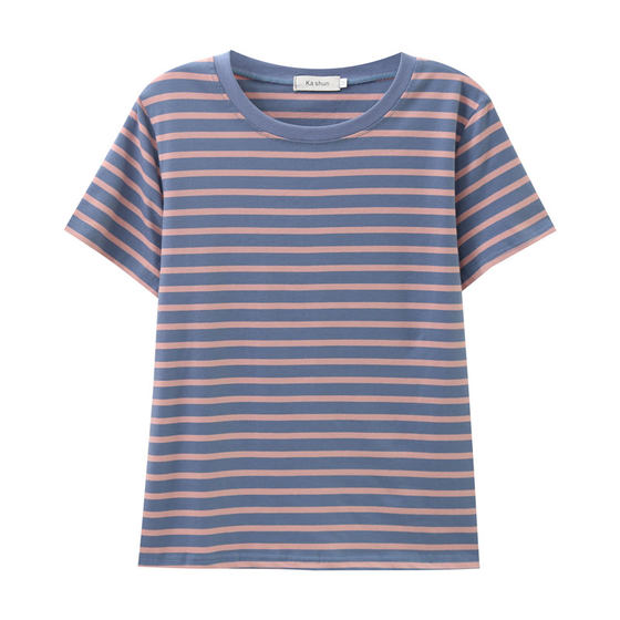 Summer short-sleeved loose belly-covering ladies pure cotton striped T-shirt middle-aged and elderly mothers fashionable noble temperament top
Summer short-sleeved loose belly-covering ladies pure cotton striped T-shirt middle-aged and elderly mothers fashionable noble temperament top