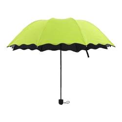 Umbrellas bloom when exposed to water, dual-use sun protection for men and women, anti-UV, black glue, three-fold sun umbrella, home daily rain gear