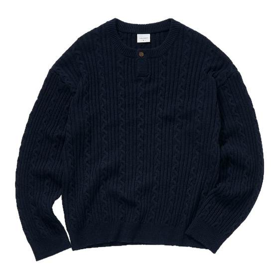 714street Henry Collar Cable Sweater Men's 2025 Autumn and Winter New Couple Wool Knitted Sweater Top Women
714street Henry Collar Cable Sweater Men's 2025 Autumn and Winter New Couple Wool Knitted Sweater Top Women