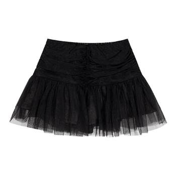 opennunu ເດັກຍິງ ballet ຕາຫນ່າງ puff skirt ເດັກຍິງ summer ໃຫມ່ versatile ສີດໍາ culottes ສັ້ນ