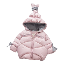 Girls velvet thickened cotton clothing winter style childrens cotton clothing baby winter clothing baby girls down cotton liner jacket