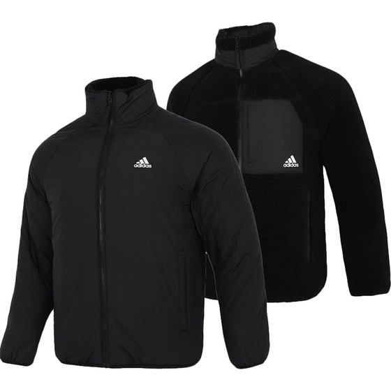 Adidas/Adidas official authentic men's double -sided wearing casual plush, warm stand -up collar cotton jacket H20784 Adidas/Adidas official authentic men's double -sided wearing casual plush, warm stand -up collar cotton jacket H20784