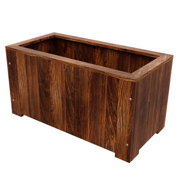 Anticorrosive wood flower box rectangular outdoor balcony ໄມ້ pot flower outdoor courtyard planting box ໄມ້ ກ່ອງດອກໄມ້ trough