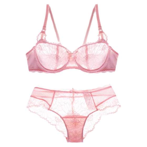 Pink lingerie set summer breathable thin lace bra set large size dopamine bra panties French
Pink lingerie set summer breathable thin lace bra set large size dopamine bra panties French