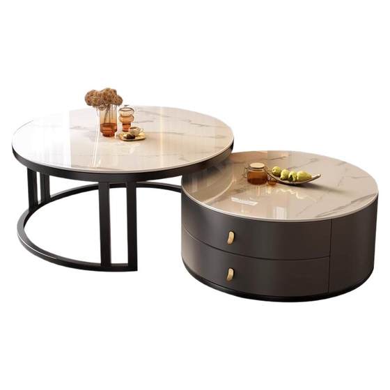 Rock-panel coffee table living room simple modern round double pump light luxury high-end sense telescopic coffee table combination
Rock-panel coffee table living room simple modern round double pump light luxury high-end sense telescopic coffee table combination