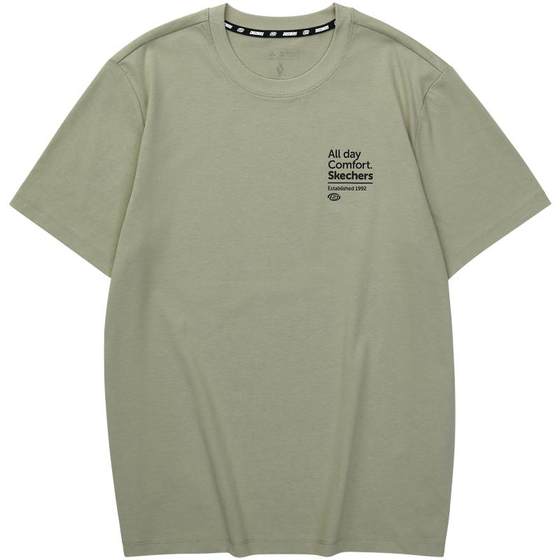 Skecher men and women's versatile and comfortable couple's short-sleeved outdoor sweatshirt fitness quick-drying printed T-shirt top Skecher men and women's versatile and comfortable couple's short-sleeved outdoor sweatshirt fitness quick-drying printed T-shirt top