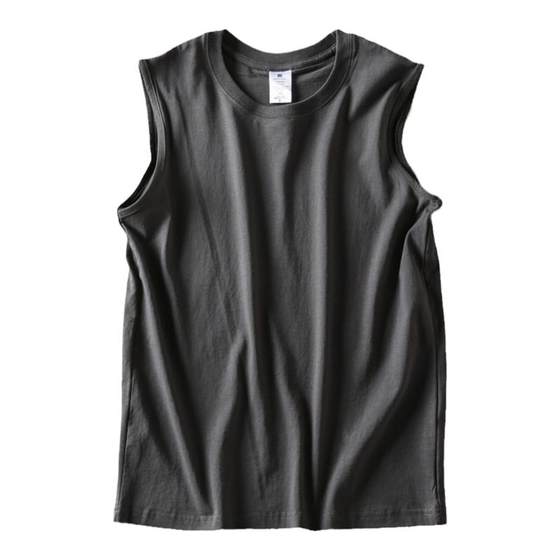 New summer style, skin-friendly and comfortable, high-stack pure cotton men's solid color sports sleeveless T-shirt casual vest vest T-trend New summer style, skin-friendly and comfortable, high-stack pure cotton men's solid color sports sleeveless T-shirt casual vest vest T-trend