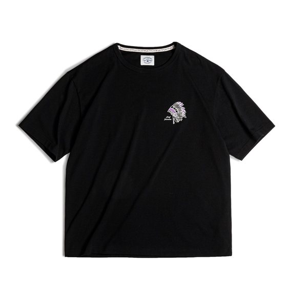 Madiden pretend to be American retro Indian letter printing T -shirt loose half -sleeved heavy cotton short -sleeved Tee men's summer Madiden pretend to be American retro Indian letter printing T -shirt loose half -sleeved heavy cotton short -sleeved Tee men's summer