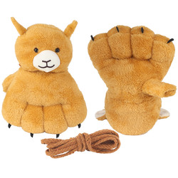 Winter thickened Korean version of cute animal cartoon gloves for men and women, warm cat claws, bear paws, couple gloves, claw halter neck