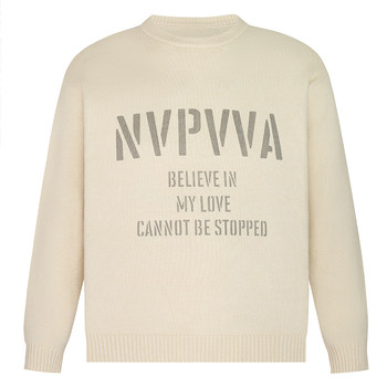 NPVVVA ພື້ນຖານ LOGO jacquard sweater ຄໍຮອບຄູ່ pullover sweater ຄົນອັບເດດ: ແຫ່ງຊາດບາດເຈັບແລະເປັນທີ່ນິຍົມ