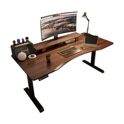 Pigrai Electric Lift Table Shrings Solid Wooden desk workbench e -sports table can lifted the computer table S6