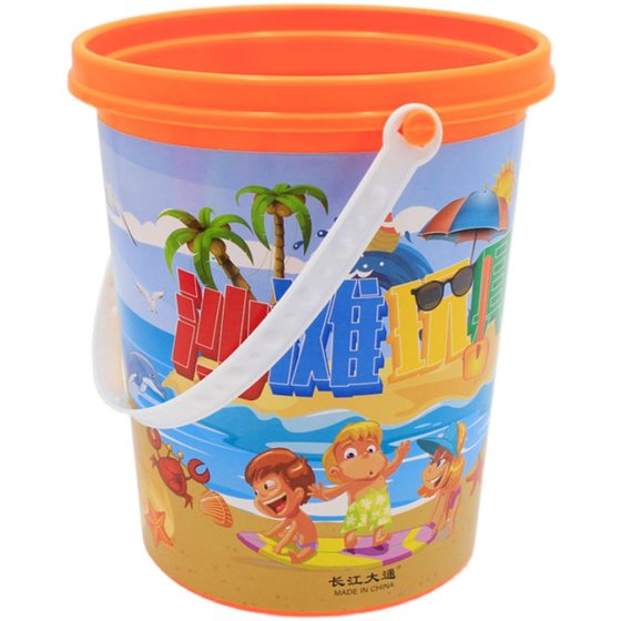 Children's toy small bucket plastic bucket baby playing in water and sand thickening large beach bucket seaside sand digging tool Children's toy small bucket plastic bucket baby playing in water and sand thickening large beach bucket seaside sand digging tool