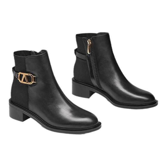 KISS CAT/Kissing cat autumn and winter cowhide round head zipper square heel short fashion boots for women KA32528-11
KISS CAT/Kissing cat autumn and winter cowhide round head zipper square heel short fashion boots for women KA32528-11