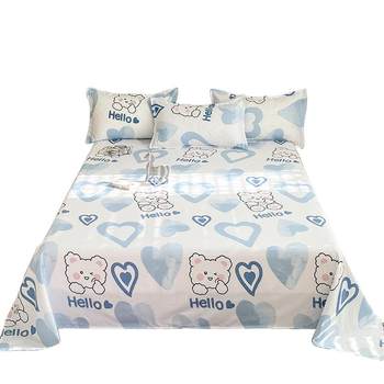 Bedsheet single piece students dormitory pillowcase three-piece set single 1.5m quilt non-cotton pure cotton kang sheet single summer