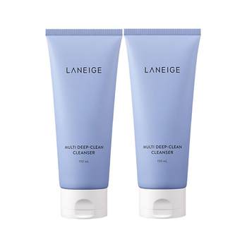 Laneige multi-effect four-in-one facial cleanser 150ml * 2 deep cleansing makeup remover foaming cleanser