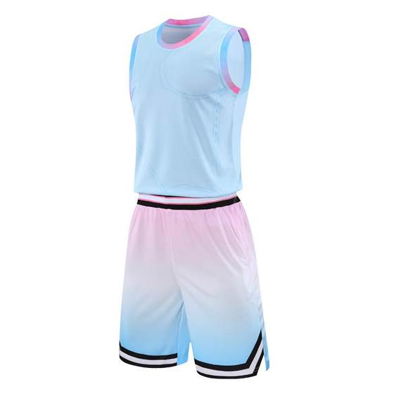 White powder gradient basketball uniform set for men custom Miami marshmallow jersey student competition training team uniform printing
White powder gradient basketball uniform set for men custom Miami marshmallow jersey student competition training team uniform printing