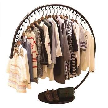 Center Island rack floor-standing clothes store display rack display rack middle shelf women's clothes iron clothes rack clothes hanger