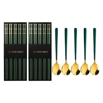 Suning Chopsticks Household Non-slip High-end High Face Value Light Lavish Chopsticks Family 2023 New Alloy Chopsticks 1819
