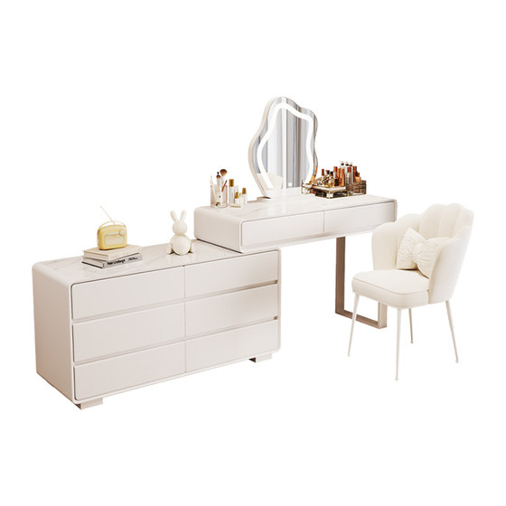 Solid wood stone vanity table bedroom modern simple small apartment light luxury high-end makeup table chest of cabinets integrated home use
Solid wood stone vanity table bedroom modern simple small apartment light luxury high-end makeup table chest of cabinets integrated home use