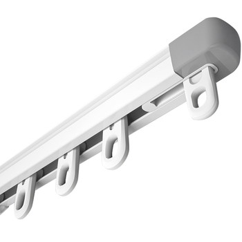 curtain track hook-type slide rail retractable side-mounted silent slide curtain rod guide rail top-mounted curtain set